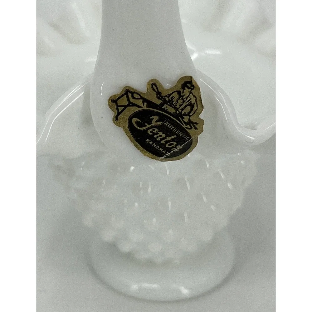 Fenton Milk Glass Hobnail Ruffled Edge 6